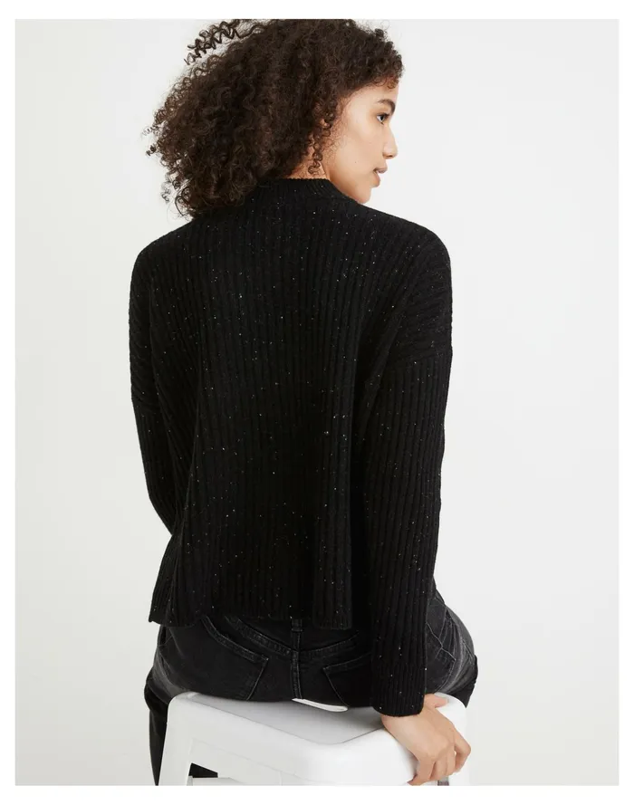 Women Donegal Resourced Cashmere Ribbed Mockneck Pullover Sweater Donegal Raven Madewell Sweaters Women Donegal Resourced Cashmere Ribbed Mockneck Pullover Sweater Donegal Raven Madewell Sweaters