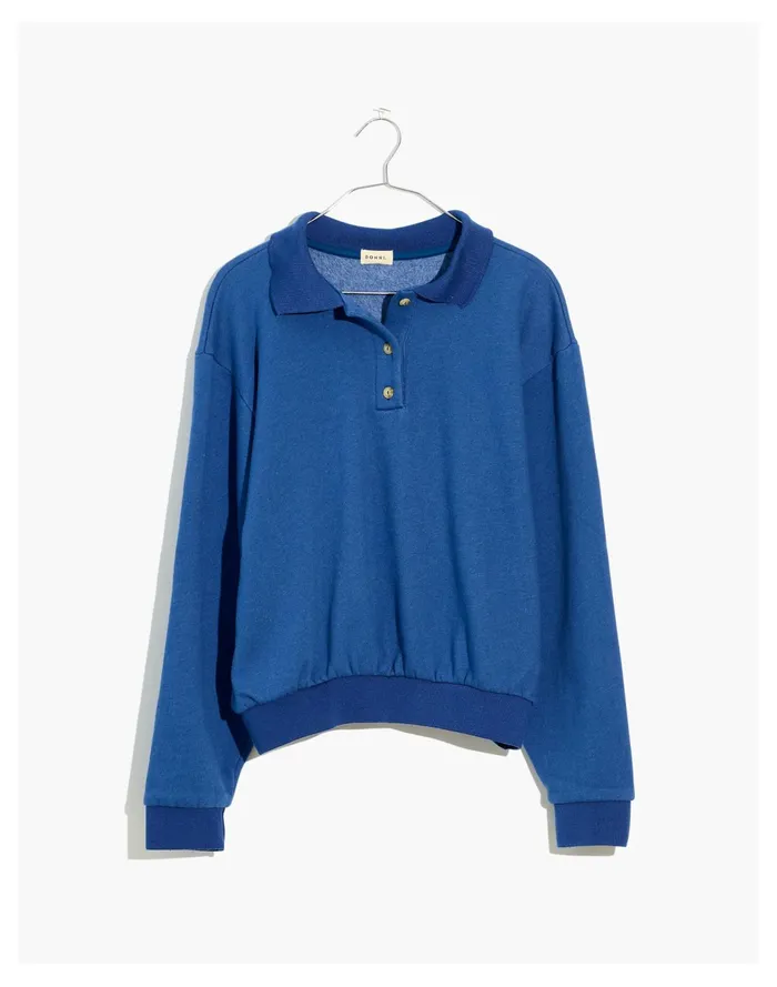 Women Donni Vintage Fleece Polo Sweatshirt Blueberry Madewell Sweatshirts and Sweatpants Women Donni Vintage Fleece Polo Sweatshirt Blueberry Madewell Sweatshirts and Sweatpants