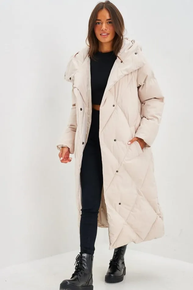 Women Doudoune Beige Matelasse Capuche Beige Brentiny Paris Parkas And Down Jackets Women Doudoune Beige Matelasse Capuche Beige Brentiny Paris Parkas And Down Jackets