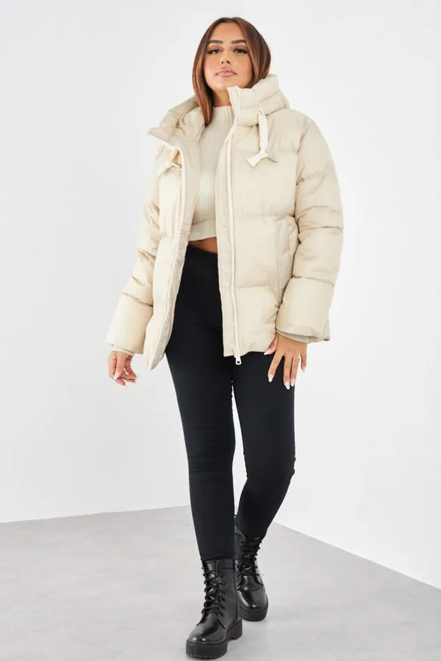 Women Doudoune Beige Matelasse Courte Beige Brentiny Paris White Tops