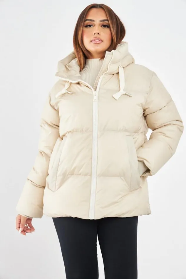 Women Doudoune Beige Matelasse Courte Beige Brentiny Paris White Tops