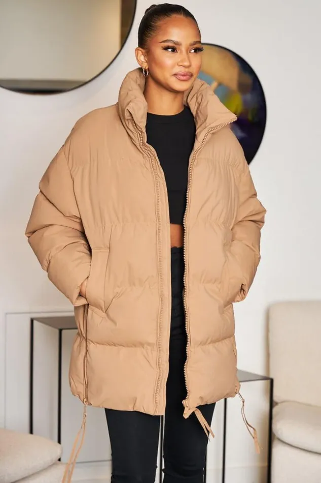 Women Doudoune Camel Matelasse MiLongue Camel Brentiny Paris White Tops