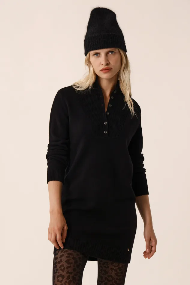Women Dress Arpege Noir Robe Laine Mrinos Noir Des Petits Hauts Dresses and Skirts