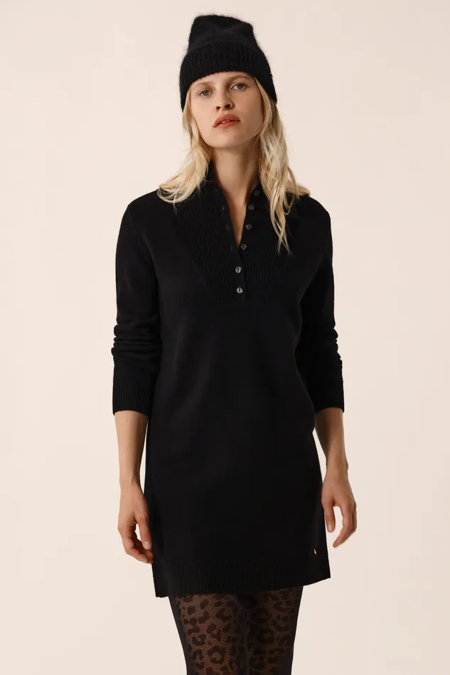 Women Dress Arpege Noir Robe Laine Mrinos Noir Des Petits Hauts Dresses and Skirts