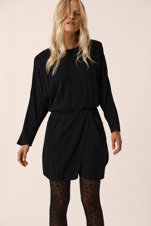 Women Dress Rafaelo Noir Robe Viscose Noire Des Petits Hauts Dresses and Skirts
