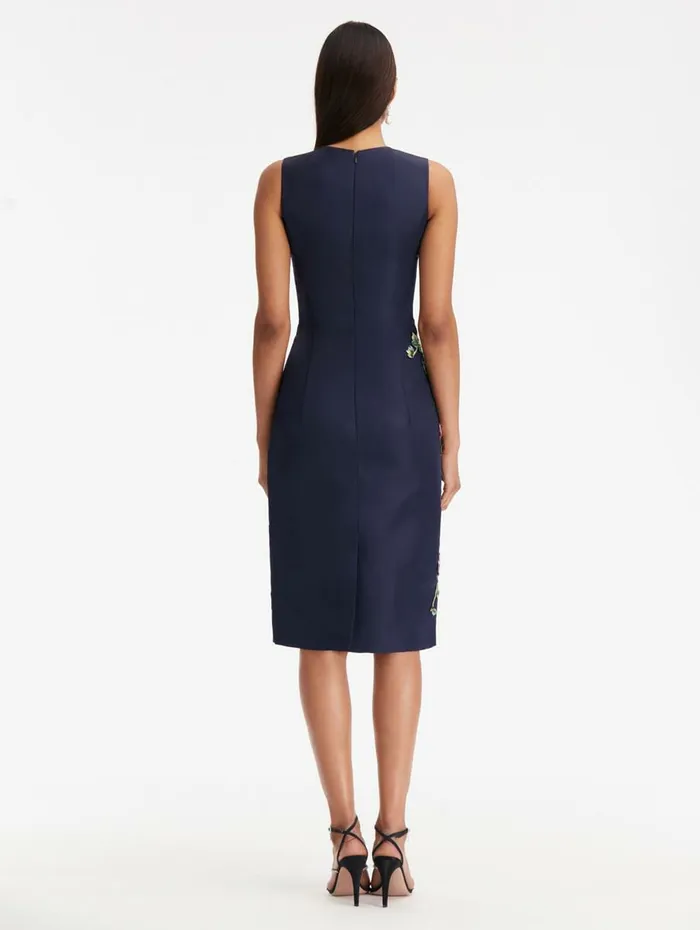 Women Dresses Oscar De La Renta Geranium Threadwork Pencil Dress Navy Women Dresses Oscar De La Renta Geranium Threadwork Pencil Dress Navy