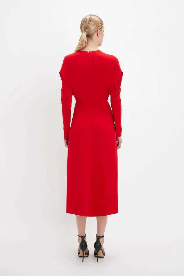 Women Dresses Victoria Beckham Dolman Midi Dress In Red