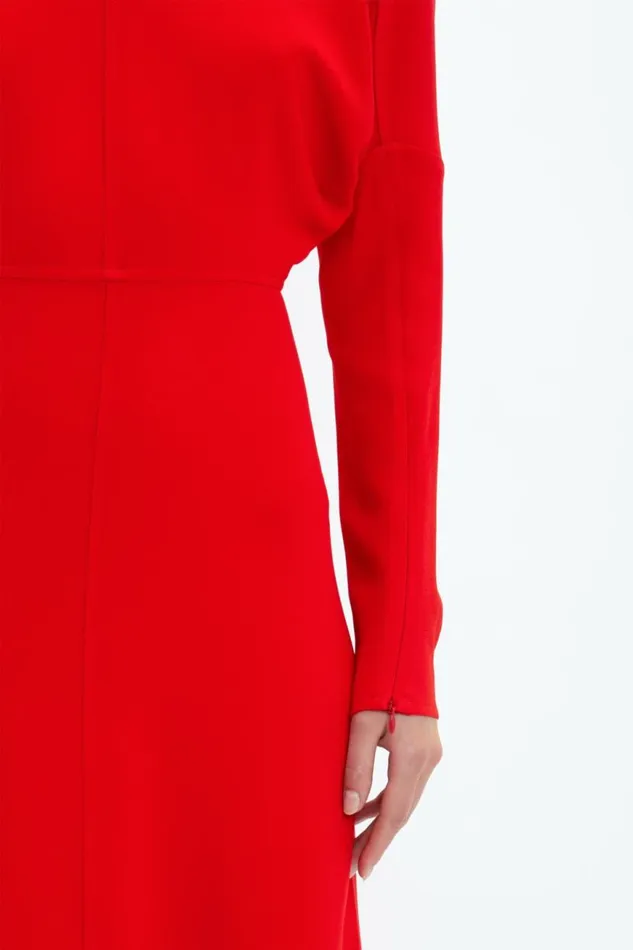 Women Dresses Victoria Beckham Dolman Midi Dress In Red