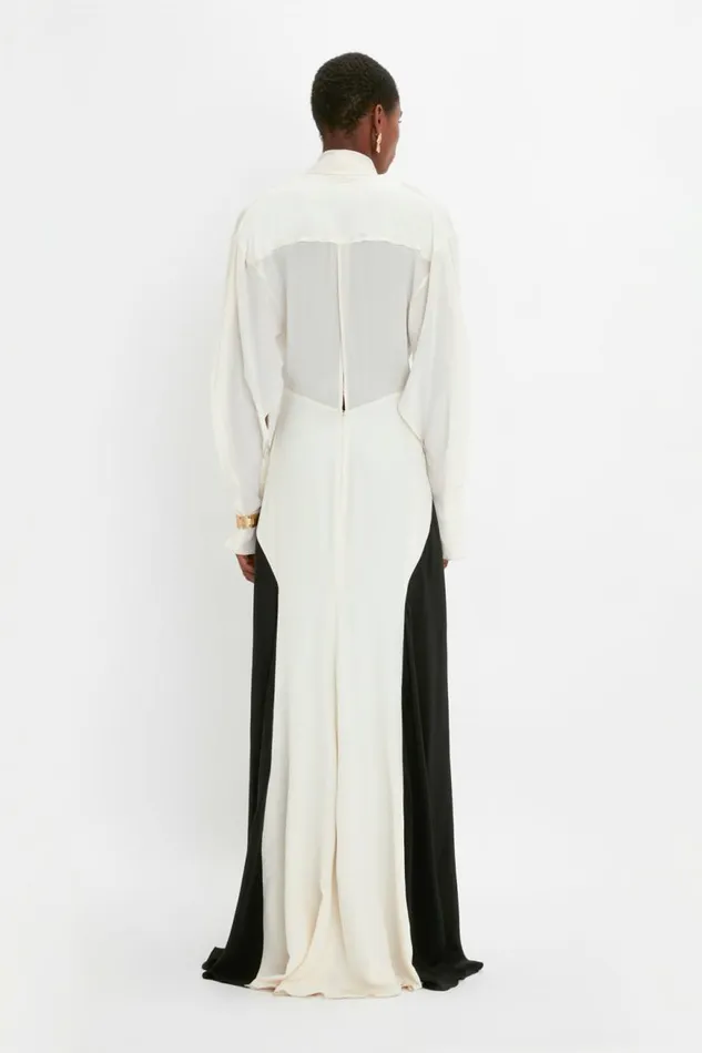 Women Dresses Victoria Beckham Tie Detail Gown In VanillaBlack