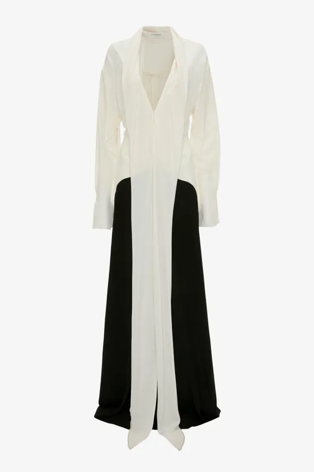 Women Dresses Victoria Beckham Tie Detail Gown In VanillaBlack