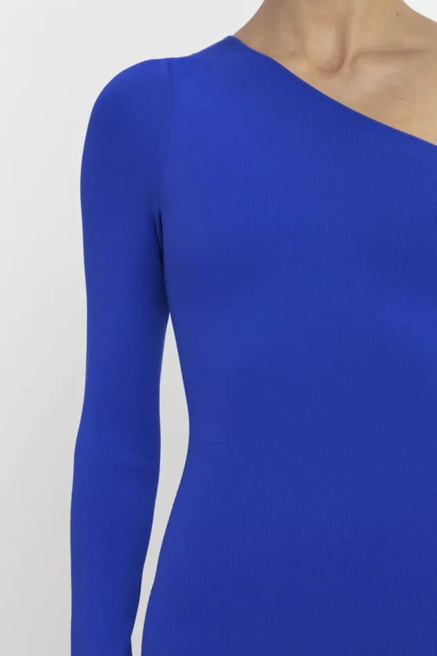 Women Dresses Victoria Beckham VB Body One Shoulder Midi Dress In Cobalt