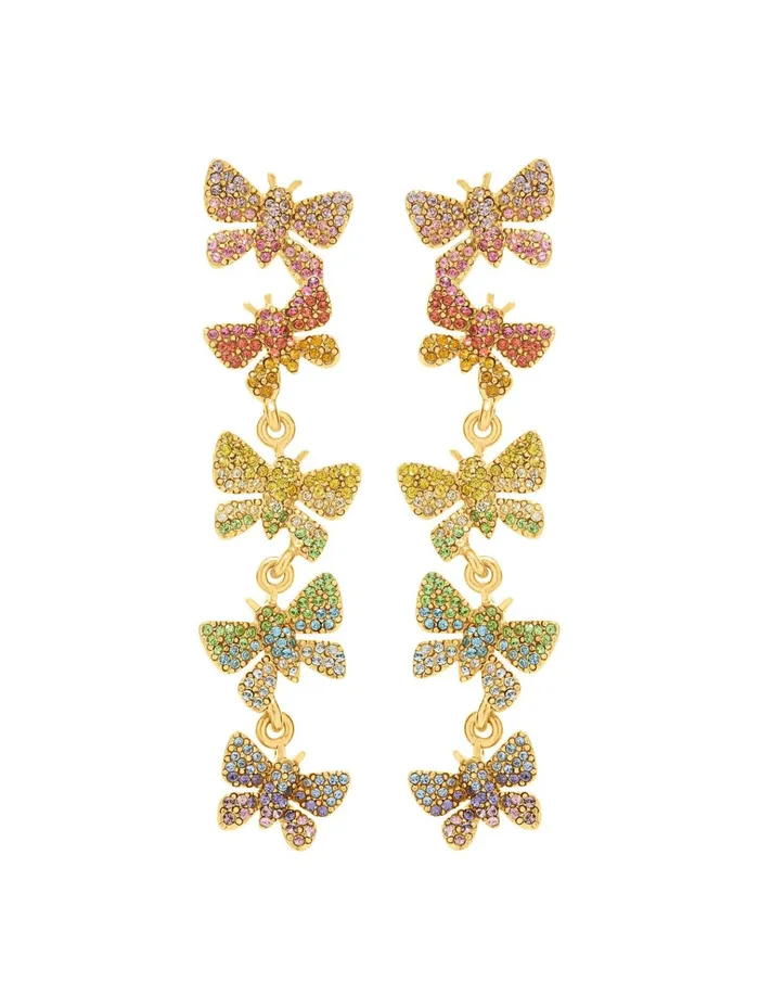 Women Earrings Oscar De La Renta Butterfly Chandelier Earrings Rainbow