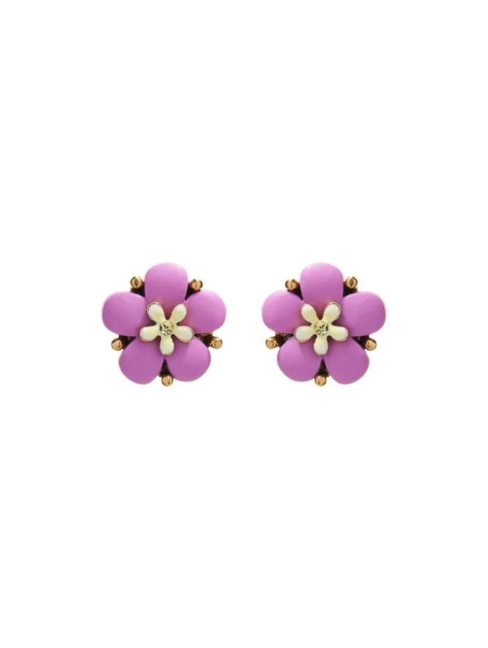 Women Earrings Oscar De La Renta Sakura Button Earrings Lilac