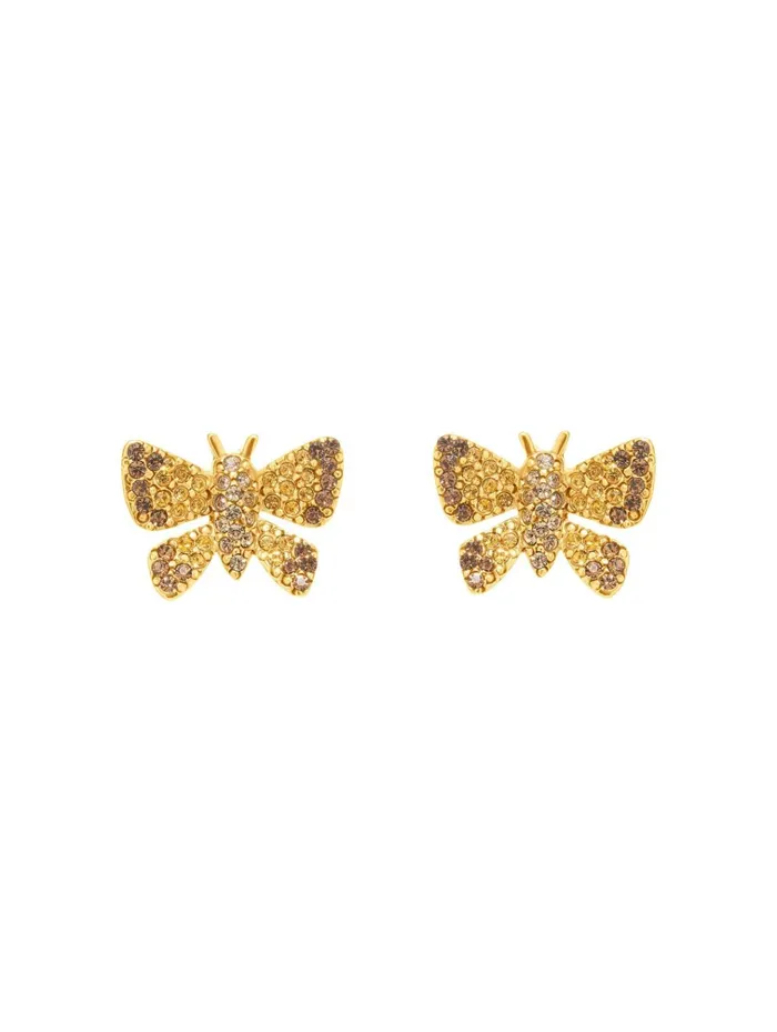 Women Earrings Oscar De La Renta Small Butterfly Earrings Topaz Multi