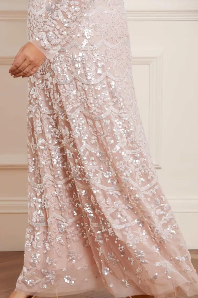 Women Embellished Dresses Needle and Thread Alicia Scallop Gown Pink
