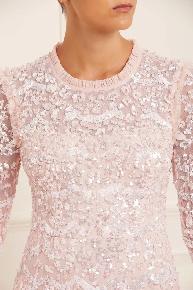 Women Embellished Dresses Needle and Thread Alicia Scallop Gown Pink