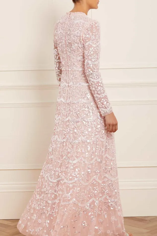 Women Embellished Dresses Needle and Thread Alicia Scallop Gown Pink
