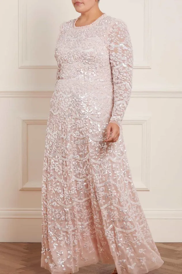 Women Embellished Dresses Needle and Thread Alicia Scallop Gown Pink