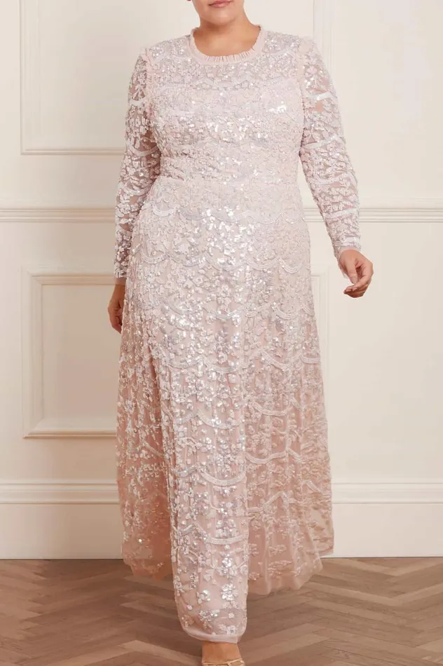 Women Embellished Dresses Needle and Thread Alicia Scallop Gown Pink
