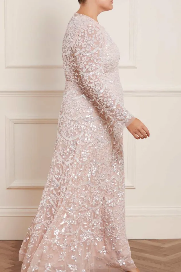 Women Embellished Dresses Needle and Thread Alicia Scallop Gown Pink