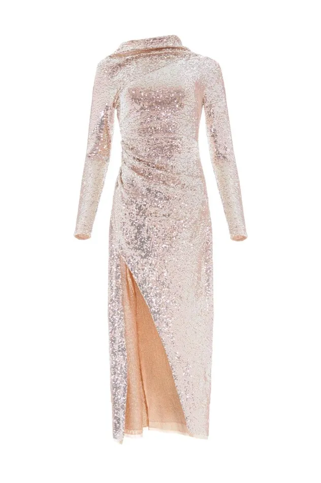 Women Embellished Dresses Needle and Thread Claudette Gloss Ankle Gown Gold