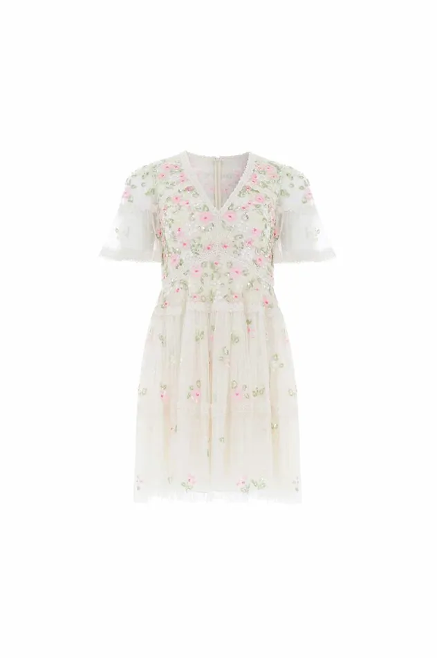 Women Embellished Dresses Needle and Thread Freesia Ditsy Micro Mini Dress Champagne Women Embellished Dresses Needle and Thread Freesia Ditsy Micro Mini Dress Champagne