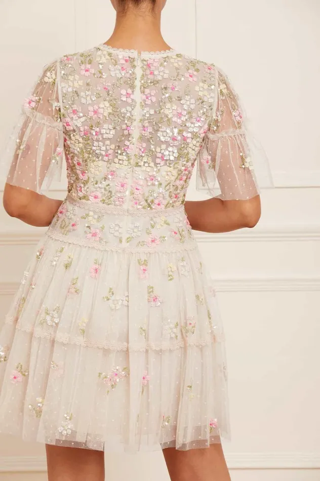Women Embellished Dresses Needle and Thread Freesia Ditsy Micro Mini Dress Champagne Women Embellished Dresses Needle and Thread Freesia Ditsy Micro Mini Dress Champagne