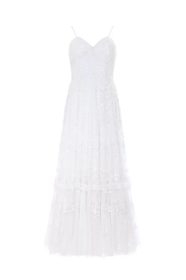 Women Embellished Dresses Needle and Thread Margot Cami Ankle Gown White