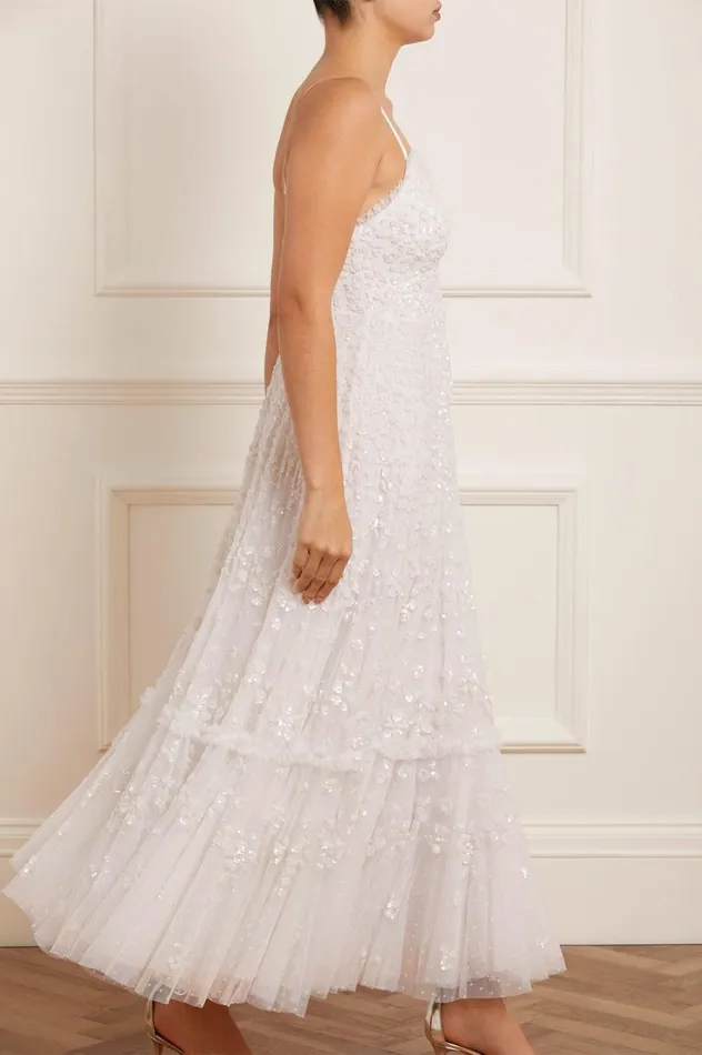 Women Embellished Dresses Needle and Thread Margot Cami Ankle Gown White