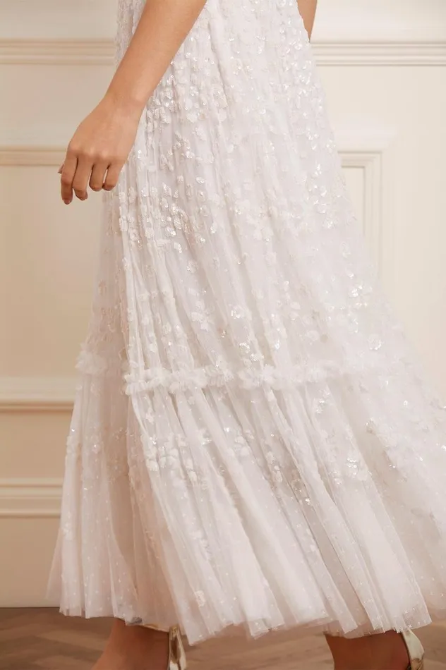 Women Embellished Dresses Needle and Thread Margot Cami Ankle Gown White