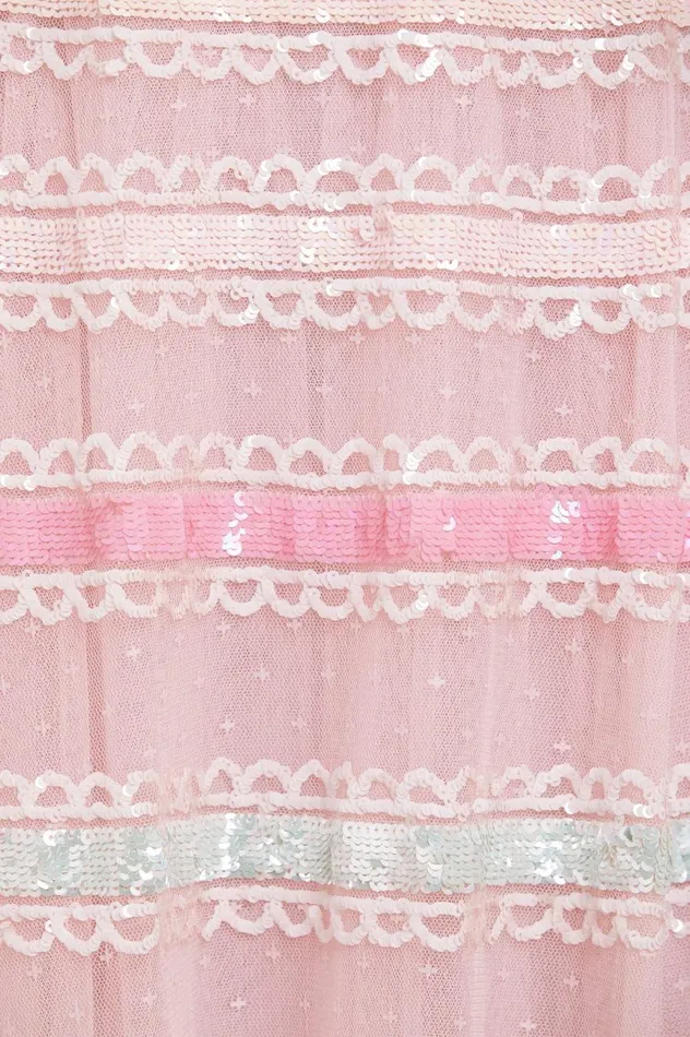 Women Embellished Dresses Needle and Thread Rainbow Gown Pink