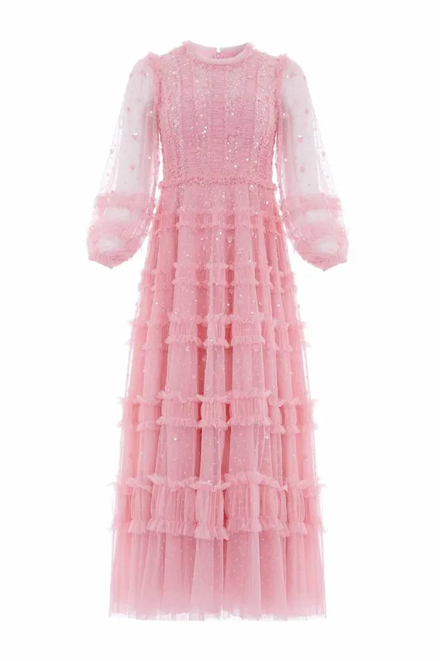 Women Embellished Dresses Needle and Thread Violet Shimmer Ankle Gown Pink Women Embellished Dresses Needle and Thread Violet Shimmer Ankle Gown Pink