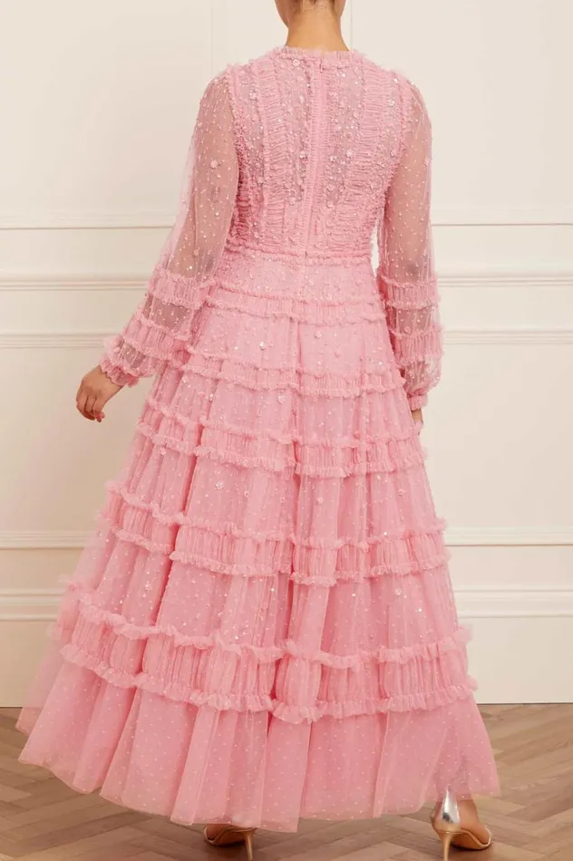 Women Embellished Dresses Needle and Thread Violet Shimmer Ankle Gown Pink Women Embellished Dresses Needle and Thread Violet Shimmer Ankle Gown Pink