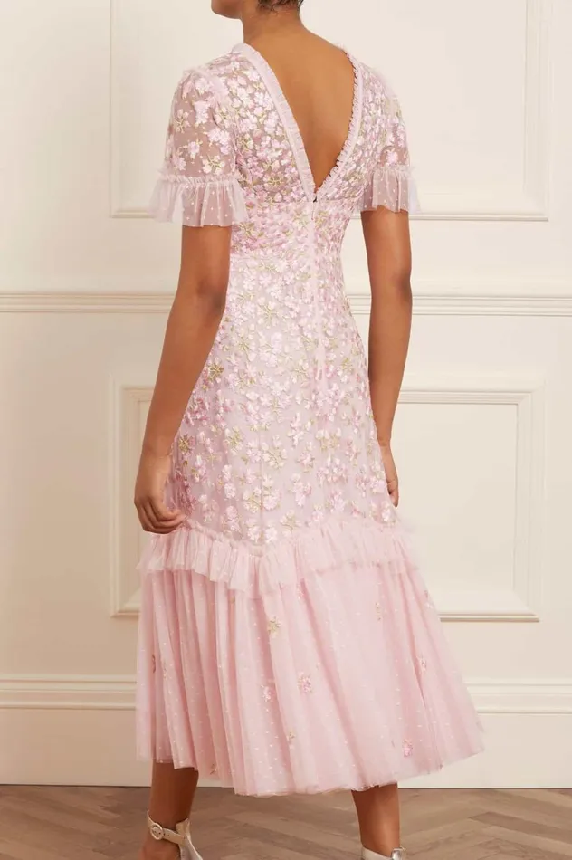 Women Embroidered Dresses Needle and Thread Evening Primrose Ballerina Dress Pink Women Embroidered Dresses Needle and Thread Evening Primrose Ballerina Dress Pink