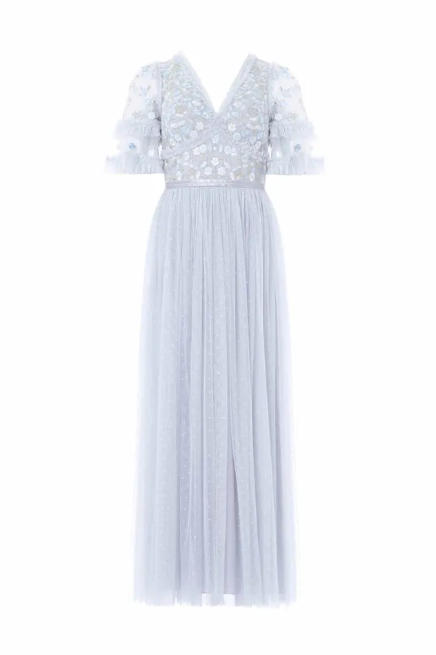 Women Embroidered Dresses Needle and Thread Wildflower Ditsy Bodice Ankle Gown Blue Women Embroidered Dresses Needle and Thread Wildflower Ditsy Bodice Ankle Gown Blue