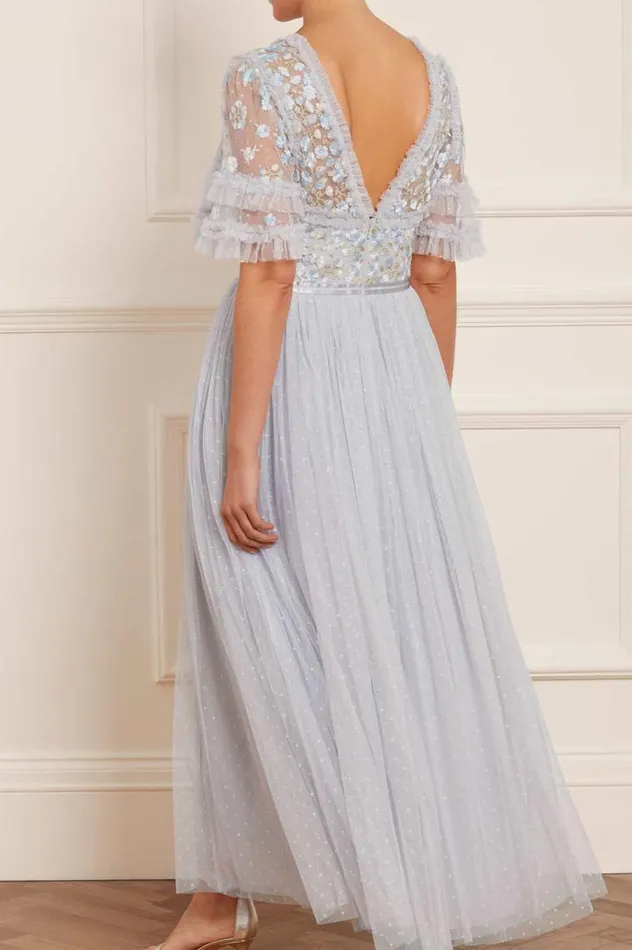 Women Embroidered Dresses Needle and Thread Wildflower Ditsy Bodice Ankle Gown Blue Women Embroidered Dresses Needle and Thread Wildflower Ditsy Bodice Ankle Gown Blue