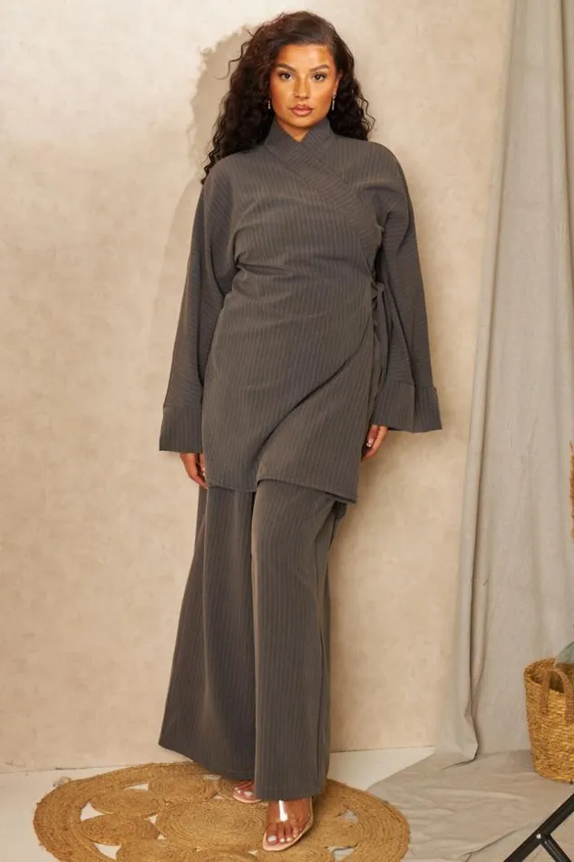 Women Ensemble 2 Pices Blazer Pantalon Gris Grey Brentiny Paris Pants