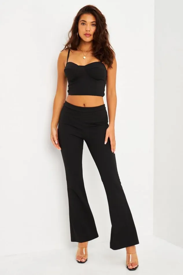 Women Ensemble 2 Pices Crop Top Pantalon vas Noir Black Brentiny Paris Lace Tops Women Ensemble 2 Pices Crop Top Pantalon vas Noir Black Brentiny Paris Lace Tops
