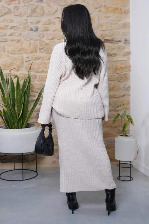 Women Ensemble 2 Pices Pull Jupe En Maille Beige Beige Brentiny Paris White Tops Women Ensemble 2 Pices Pull Jupe En Maille Beige Beige Brentiny Paris White Tops