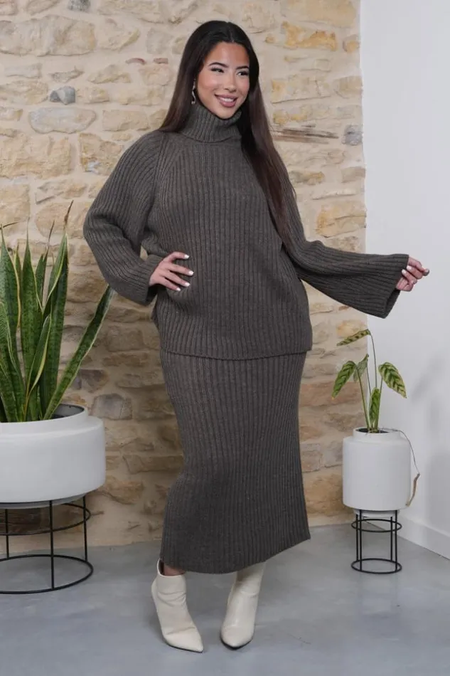 Women Ensemble 2 Pices Pull Jupe En Maille Marron Brown Brentiny Paris White Tops Women Ensemble 2 Pices Pull Jupe En Maille Marron Brown Brentiny Paris White Tops