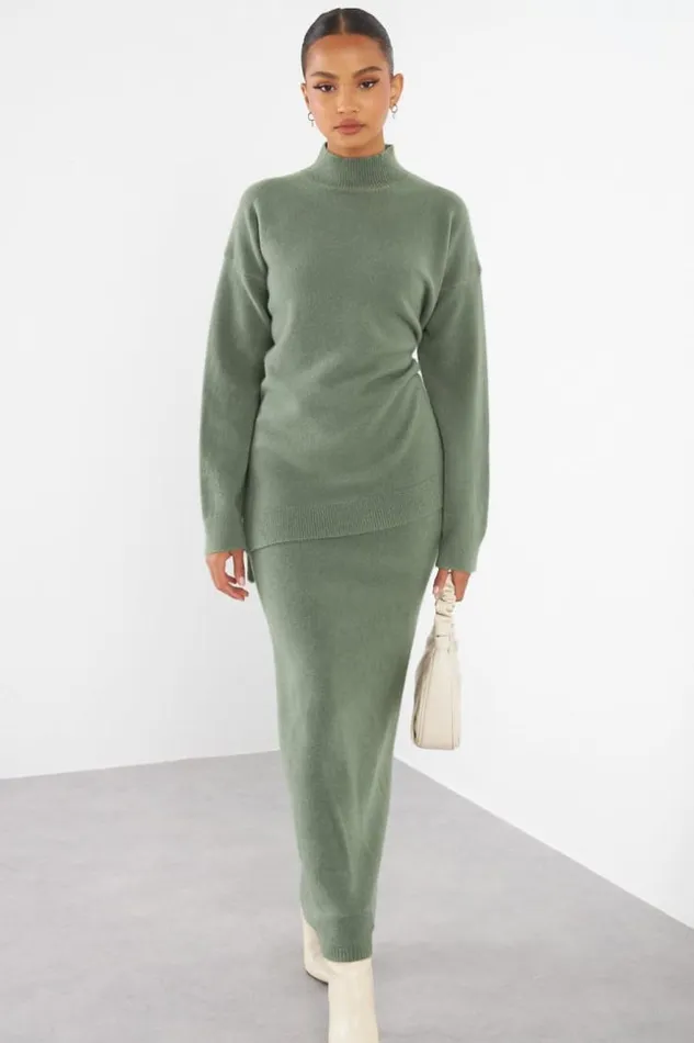 Women Ensemble 2 Pices Pull Jupe Kaki Khaki Brentiny Paris Sets With Top Bottoms Women Ensemble 2 Pices Pull Jupe Kaki Khaki Brentiny Paris Sets With Top Bottoms