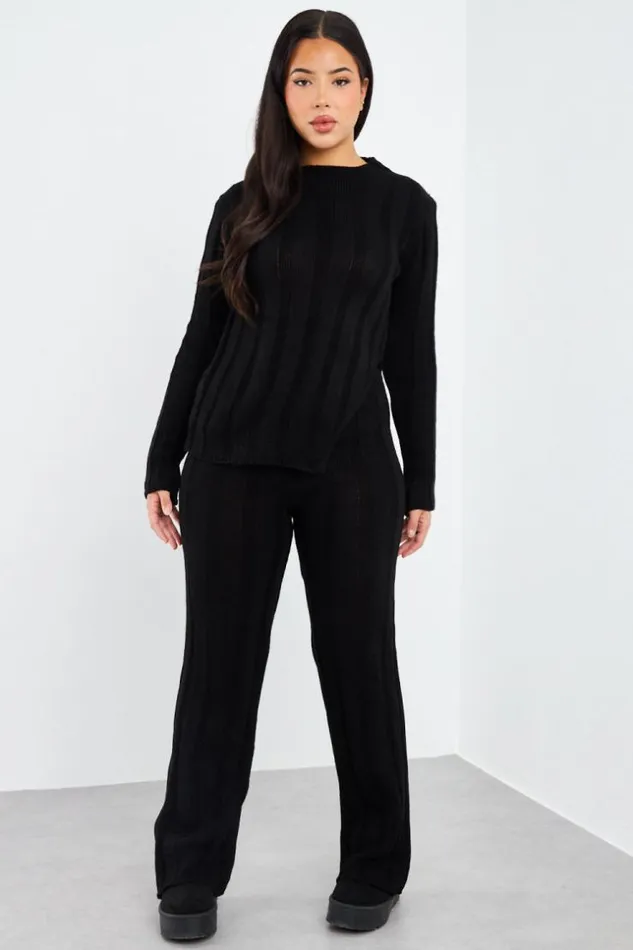Women Ensemble 2 Pices Pull Pantalon En Maille Noir Black Brentiny Paris White Tops Women Ensemble 2 Pices Pull Pantalon En Maille Noir Black Brentiny Paris White Tops