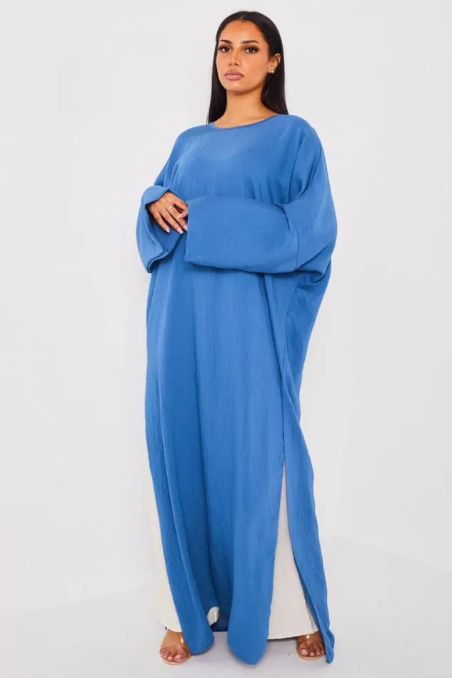 Women Ensemble 2 Pices Robe Pantalon Bleu Et Beige Blue Brentiny Paris Collection Ramadan Women Ensemble 2 Pices Robe Pantalon Bleu Et Beige Blue Brentiny Paris Collection Ramadan