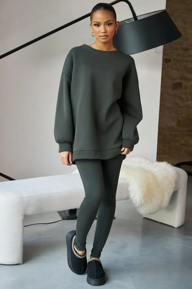 Women Ensemble 2 Pices Sweat Legging Kaki Khaki Brentiny Paris Jogging Suits Women Ensemble 2 Pices Sweat Legging Kaki Khaki Brentiny Paris Jogging Suits