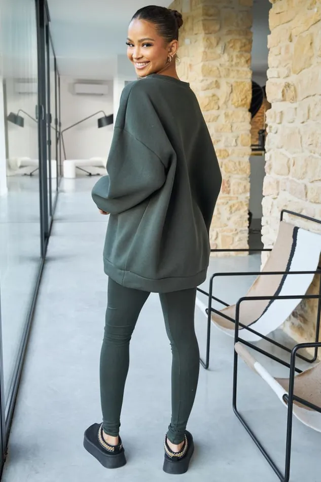Women Ensemble 2 Pices Sweat Legging Kaki Khaki Brentiny Paris Jogging Suits Women Ensemble 2 Pices Sweat Legging Kaki Khaki Brentiny Paris Jogging Suits