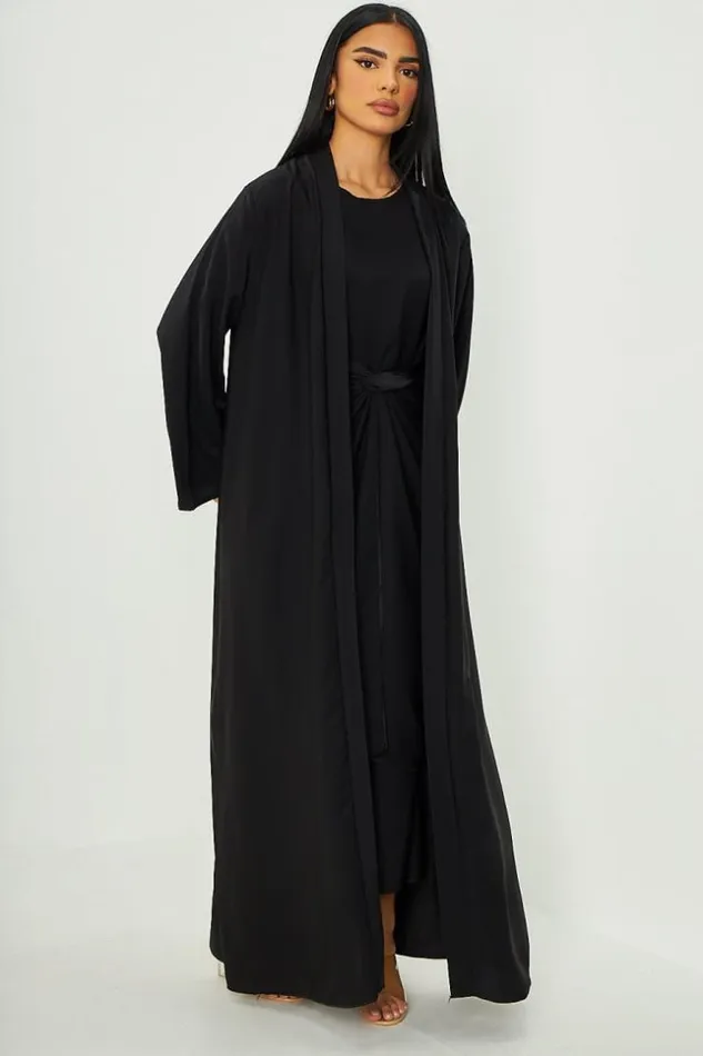 Women Ensemble 3 Pices Abaya Kimono Jupe Tablier Noir Black Brentiny Paris Collection Ramadan Women Ensemble 3 Pices Abaya Kimono Jupe Tablier Noir Black Brentiny Paris Collection Ramadan