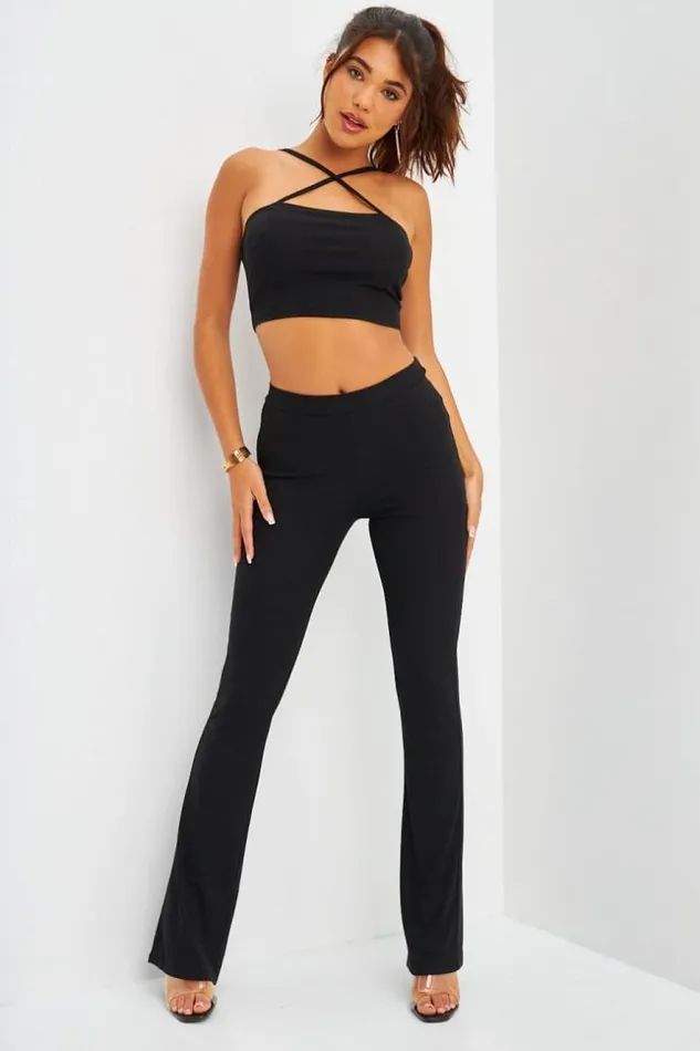 Women Ensemble Crop Top Crois Pantalon Ctel Noir Brentiny Paris Top And Tank Tops Women Ensemble Crop Top Crois Pantalon Ctel Noir Brentiny Paris Top And Tank Tops