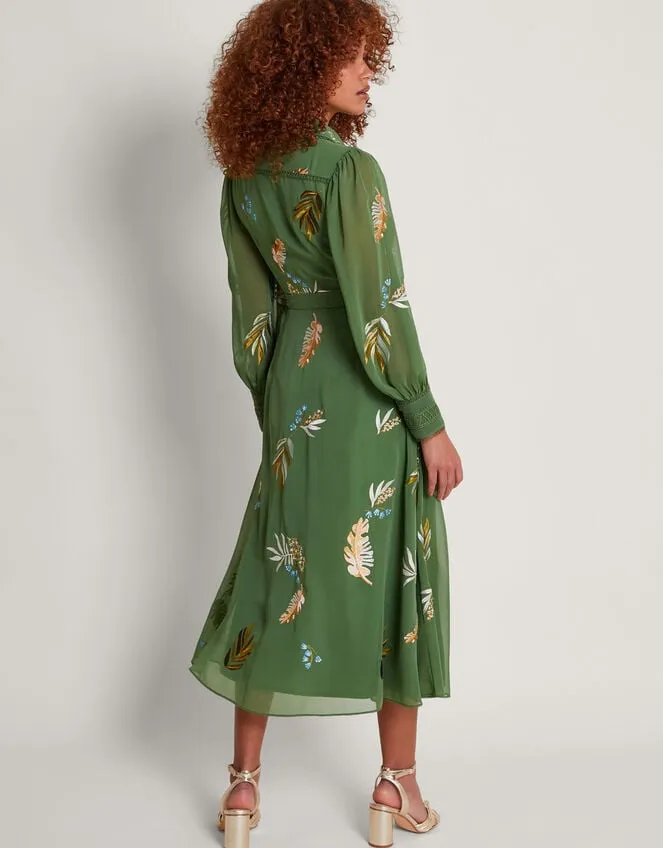 Women Erin Embroidered Shirt Dress Green Monsoon Occasionwear