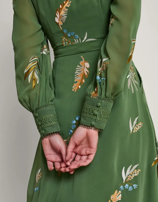Women Erin Embroidered Shirt Dress Green Monsoon Occasionwear