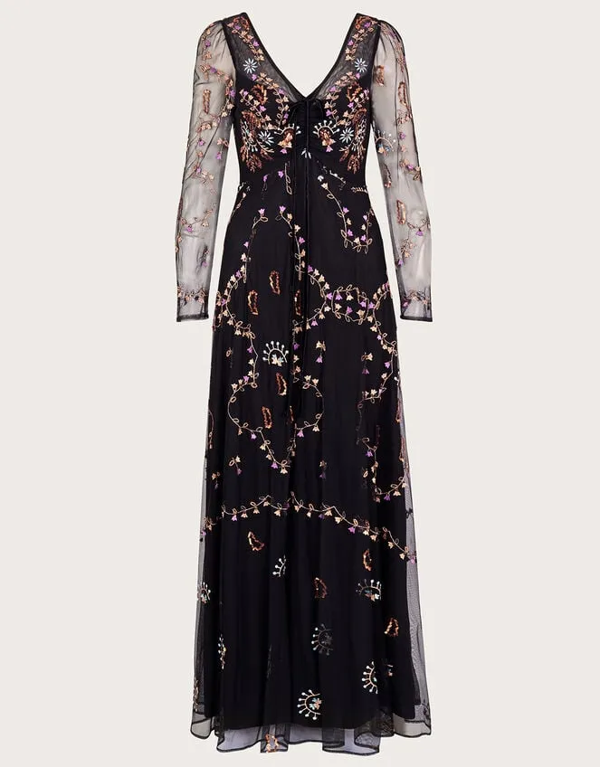 Women Evangelina Embellished Maxi Dress Black Monsoon Occasionwear